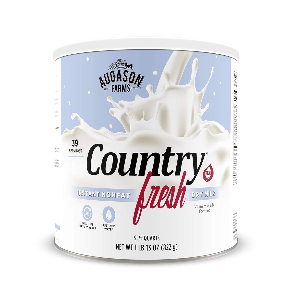 Augason Farms 早餐和晚餐 Var Food Supply 每日膳食 4 Ga Country Fant 脱脂奶粉，1 磅，13 盎司。