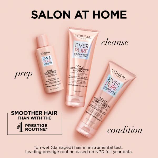 L'Oreal Paris EverPure 粘合洗发水和护发素套装，适用于染发，6.8 盎司（2 件套）