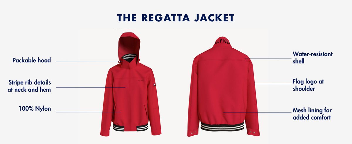 Tommy Hilfiger 男士轻质防水帆船赛飞行员夹克