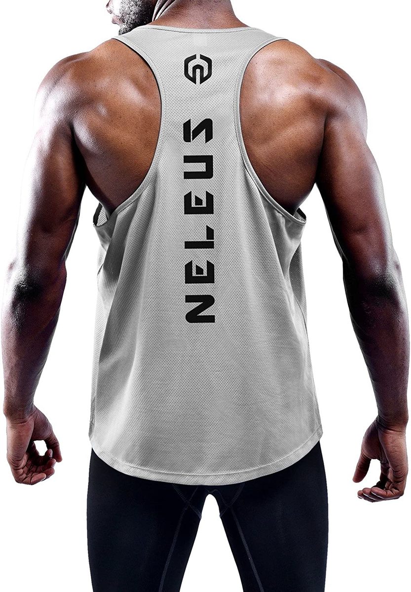NELEUS 男式 3 件装干爽版型 Y 型背部肌肉背心