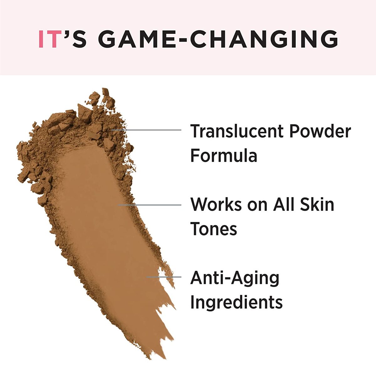 IT Cosmetics Bye Bye 毛孔紧致定妆粉 - 通用半透明色 - 含有抗衰老肽、水解胶原蛋白和抗氧化剂 - 0.31 盎司