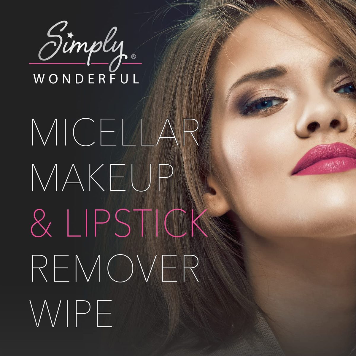 Simply Wonderful 卸妆湿巾 - 单独包装的带胶束水卸妆湿巾，用于面部湿巾清洁、卸妆、睫毛膏、唇膏、油污和污垢，100 片散装化妆湿巾
