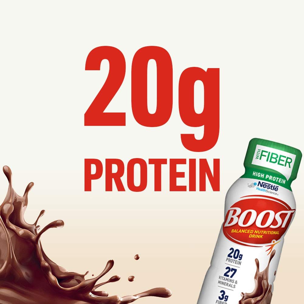 BOOST 高蛋白纤维全营养饮料，浓巧克力，8 液量盎司瓶装，24 包