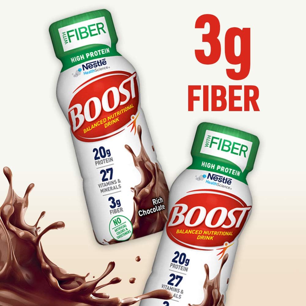 BOOST 高蛋白纤维全营养饮料，浓巧克力，8 液量盎司瓶装，24 包