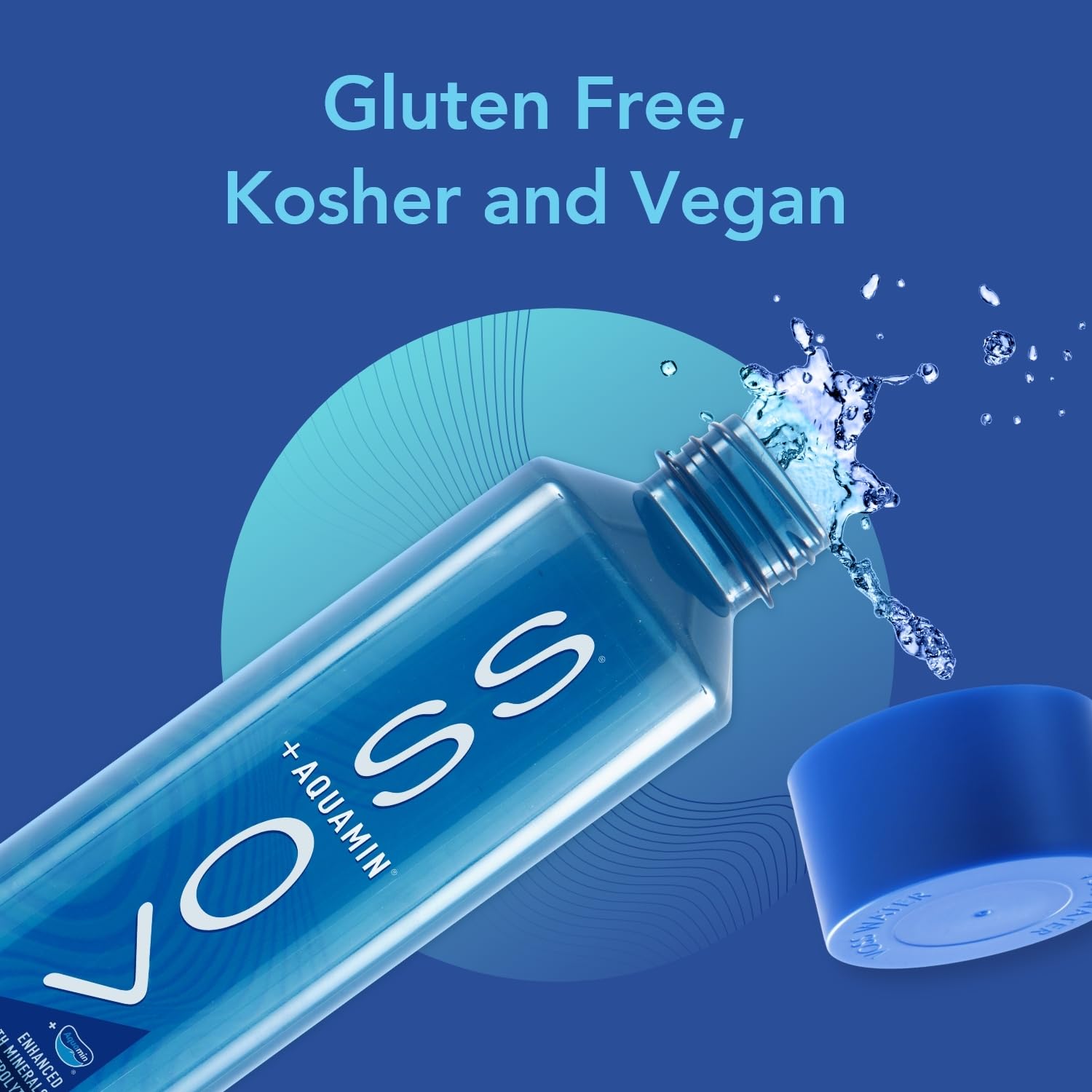 VOSS+Aquamin增强型水-12瓶装，每瓶850毫升-纯净水-74种微量矿物质和电解质-非常适合在健身房和炎热的日子里过积极的生活-再生PET瓶