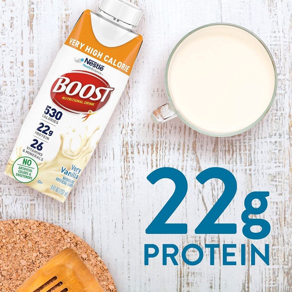 BOOST 高热量营养饮料，非常香草味，8 液体盎司（24 包）