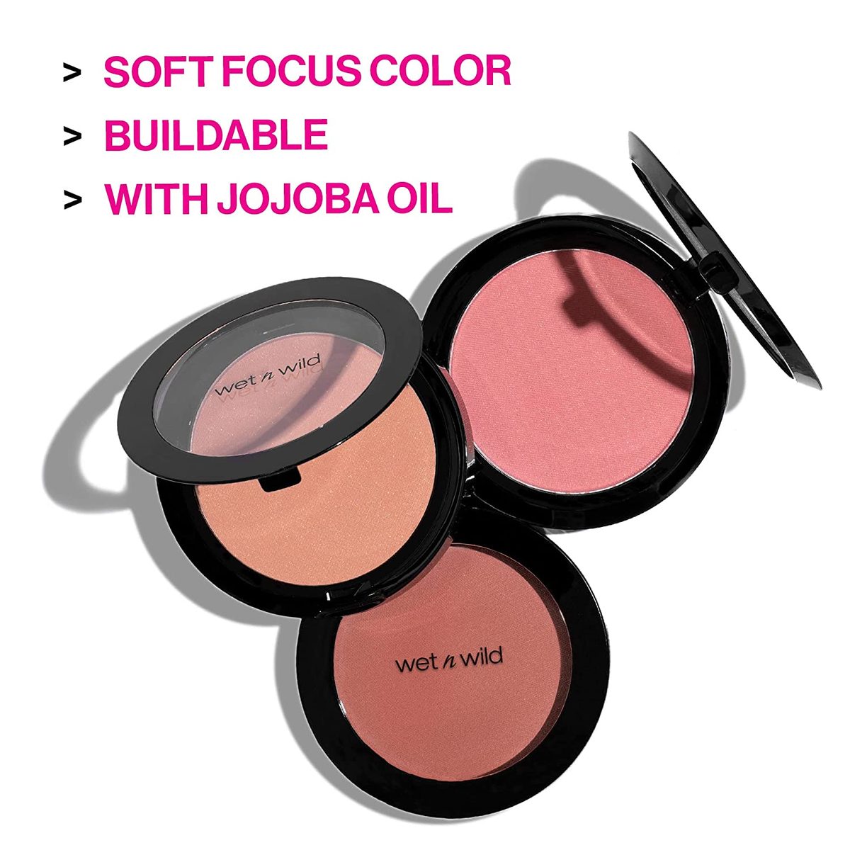 Wet n Wild Color Icon 腮红粉妆，Pinch Me Pink |哑光自然光泽 |保湿荷荷巴油