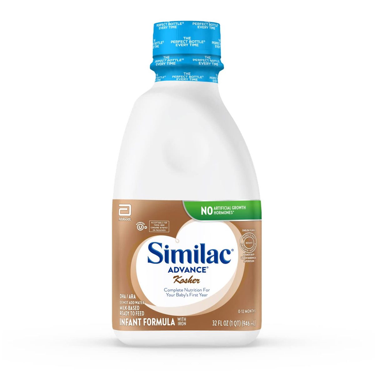 Similac Advance 犹太婴儿 Fl OZ（2 米喂食，可重新密封瓶子，Cholov Yisroel，（0-12 个月）